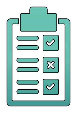 Kontrol listesi olan pano simgesi, vektör illüstrasyon tasarımı  