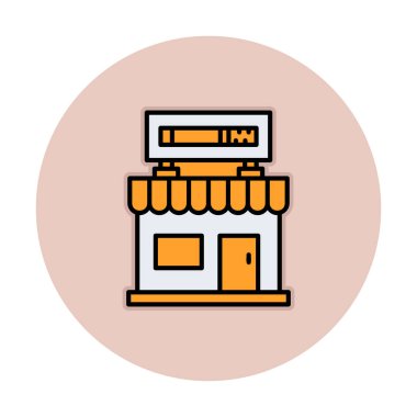 dükkan simgesi, vektör illüstrasyonu basit tasarım