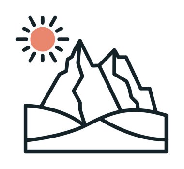 Çöl dağı manzara ikonu vektör illüstrasyon tasarımı