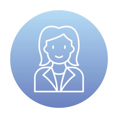 kadın avatar simgesi, vektör illüstrasyonu 