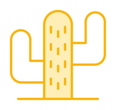 Kaktüs simgesi, basit tasarım çizimi  