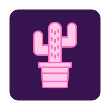 Kaktüs simgesi, basit tasarım çizimi  