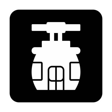 Cableway simgesi, taslak biçim illüstrasyonu  