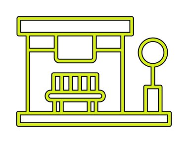 Otobüs Durağı vektör düz simgesi simgesi