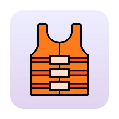 Can yeleği simge vektör çizim