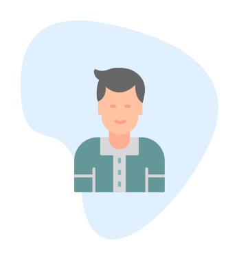 Avatar man simgesi, vektör illüstrasyonu  