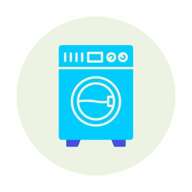 çamaşır makinesi simgesi. Basit resimleme