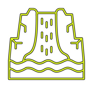 Basit Waterfal simgesi, vektör illüstrasyonu