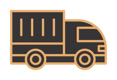 kamyon simgesi, vektör illüstrasyonu