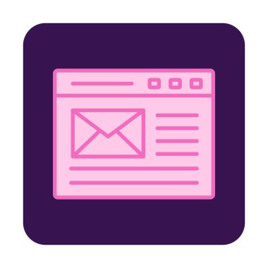 Basit düz bilgisayar e- posta iletisi vektör illüstrasyonu