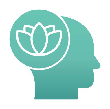 baş ve nilüfer çiçeği simgesi, vektör illüstrasyonu basit tasarım