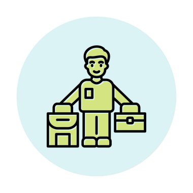 Mülteci Web simgesi, vektör illüstrasyonu 