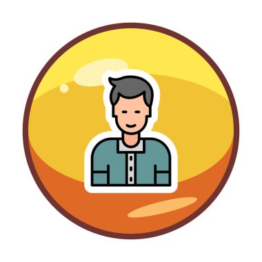 Avatar man simgesi, vektör illüstrasyonu  