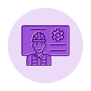 Mimar, sunum simgesi vektör illüstrasyonu yapıyor 