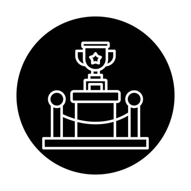 Ödül kupası ikonu vektör illüstrasyonu. Kadeh.                          