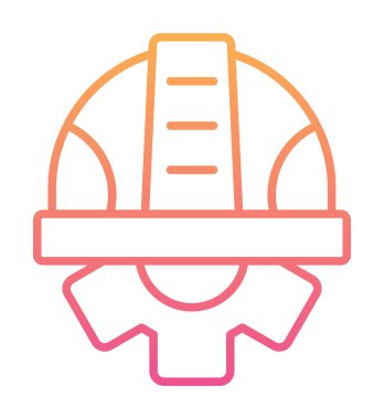 Güvenli Miğfer Düz Vektör Simgesi.                        