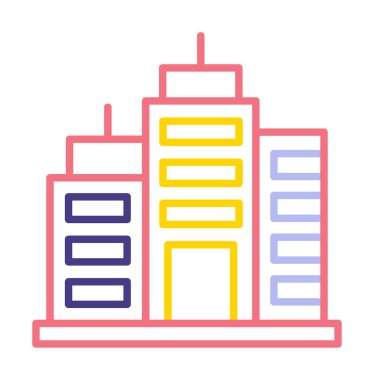 Şehir binası simgesi, vektör illüstrasyonu basit tasarım