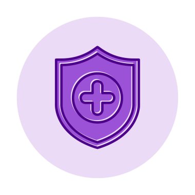 Basit Tıbbi Sigorta simgesi, vektör illüstrasyonu