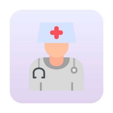 Bayan doktor simgesinin vektör çizimi