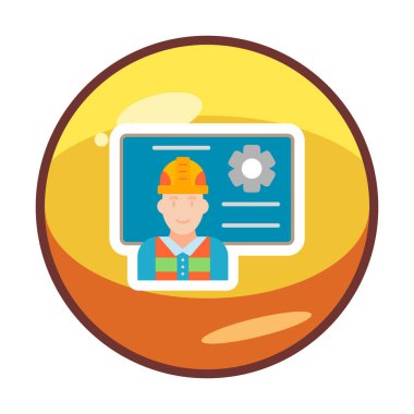 Mimar, sunum simgesi vektör illüstrasyonu yapıyor 