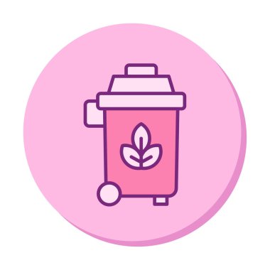 Eko çöp kutusu ikon vektör illüstrasyonu 