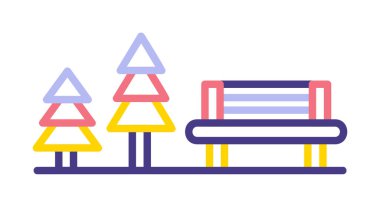 Dinlenme Alanı web simgesi, vektör illüstrasyonu 