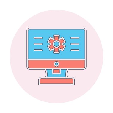 bilgisayar izleme simgesi, vektör illüstrasyonu basit tasarım