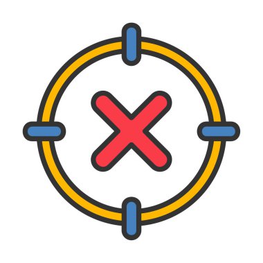  Çember simgesinde konsantrasyon ya da çapraz çizgi yok, vektör illüstrasyonu 