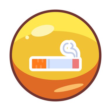 sigara duman simgesi, satır biçimi, vektör illüstrasyonu