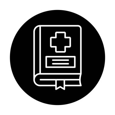 tıbbi kitap simgesi vektör illüstrasyonu 