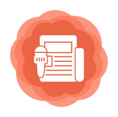 mikrofon ikonu, vektör illüstrasyonu. Haber Raporu                  