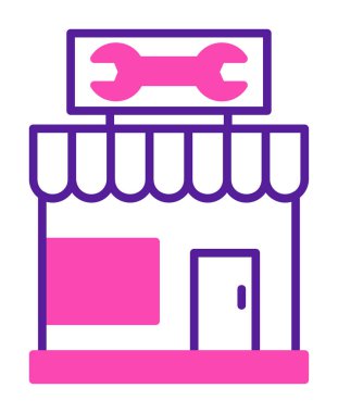 Araba Tamirhanesi ikon vektör çizimi