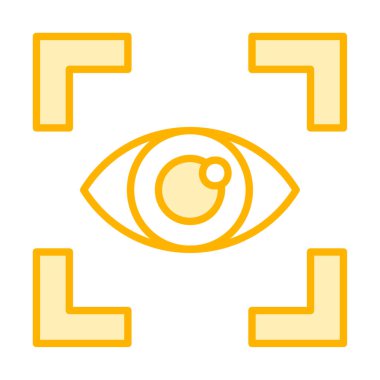 Vizyon düz simgesi, vektör çizim