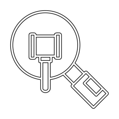 Büyütücü cam çizgi simgesi, arama konsepti