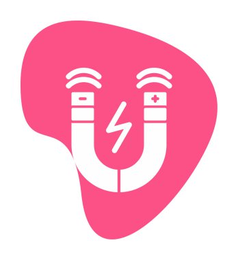 Manyetik alan simgesi, vektör illüstrasyonu