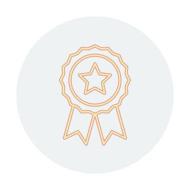 düz basit ödül rozet vektör düz çizgi simgesi