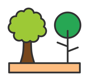 Kişisel ve ticari kullanım için ağaç simgesi vektör illüstrasyonu.