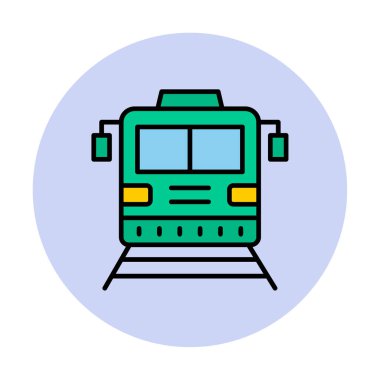 tren simgesi, vektör illüstrasyonu 