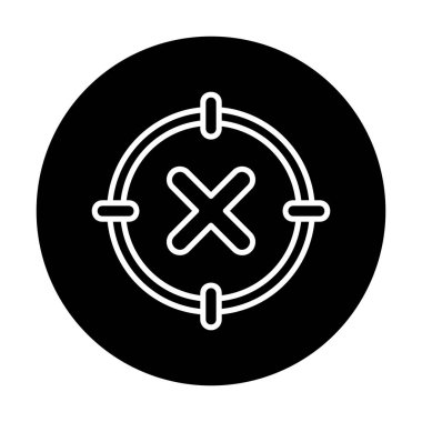  Çember simgesinde konsantrasyon ya da çapraz çizgi yok, vektör illüstrasyonu 