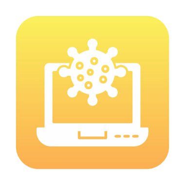 Kalkan virüs simgesine sahip dizüstü bilgisayar, düz dizayn 