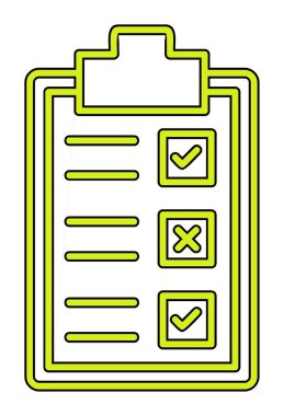Kontrol listesi olan pano simgesi, vektör illüstrasyon tasarımı  