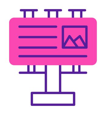 Billboard simgesinin vektör illüstrasyonu 