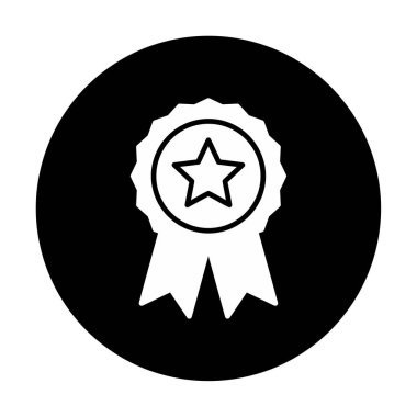 düz basit ödül rozet vektör düz çizgi simgesi