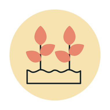 Büyüyen Bitkiler web simgesi, vektör illüstrasyonu 