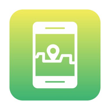 Akıllı telefon GPS simgesi, vektör illüstrasyonu 