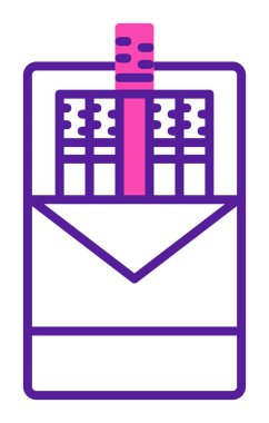 Sigara Paketi Simge Vektör Çizimi