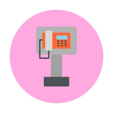 Ankesörlü Telefon web simgesi, vektör illüstrasyonu