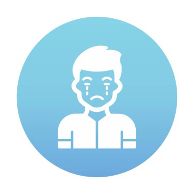 ağlayan kişi simgesi, vektör illüstrasyonu basit tasarım