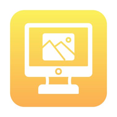 Comoputer galeri simgesi, vektör illüstrasyonu