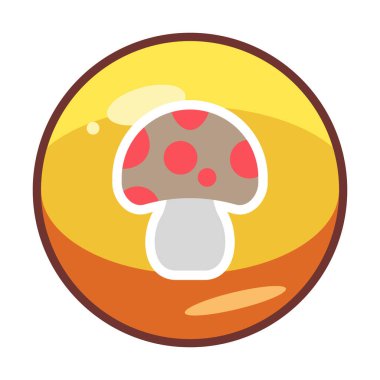 Mantar. Web simgesi basit illüstrasyon